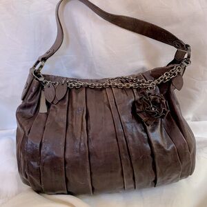 DKNY purple, brushed leather shoulder bag